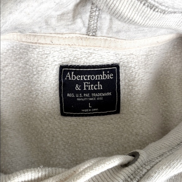 Vintage Abercrombie & Fitch White Hoodie Hooded Sweatshirt Sweater Y2K Women’s L - Picture 6 of 9